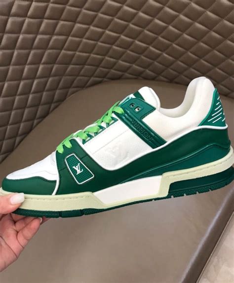 louis vuitton schoenen groen|Louis Vuitton green trainers.